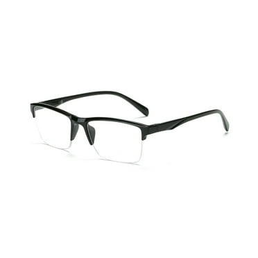 1 Pack Unisex Fashion Square Half Frame Reading Glasses Spring Hinge Readers for Men Women +1.00