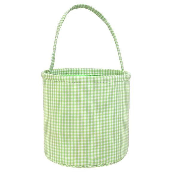 1 Pack Utility Canvas Tote Basket All Purpose Canvas Bucket Bag with Reinforced Bottom, Foldable Tool Organizer with Durable Handle for Storing Work Accessory & Vegetables(Green,9x9x9.5")