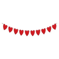 1 Pack Valentine's Day Heart Garland Banner Valentines Day Heart Decorations for Anniversary Wedding Engagement Party Home Office Wall Decorations Supplies