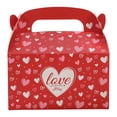thumbnail image 1 of 1 Pack Valentine's Day Treat Box Goodie Hearts Boxes for Treats Valentine's Day Gift Container Cookie Cupcake Snack Container with Handle Party Favor, 1 of 9
