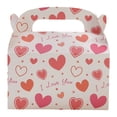 thumbnail image 1 of 1 Pack Valentine's Day Treat Box Goodie Hearts Boxes for Treats Valentine's Day Gift Container Cookie Cupcake Snack Container with Handle Party Favor, 1 of 9