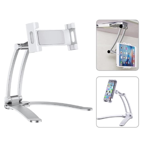 1-Pack Pull-Up Lazy Bracket Tablet & Phone Holder, Desktop + Wall Mount Stand, Adjustable Hands-Free Viewing for iPad iPhone Android TIKA
