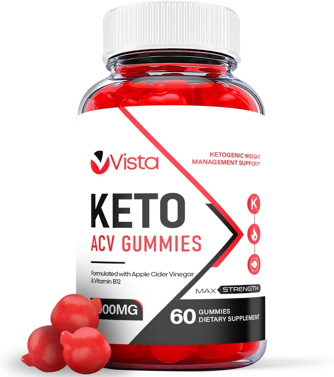  1 Pack Vista Keto ACV Gummies Apple Cider Vinegar Supplement For
