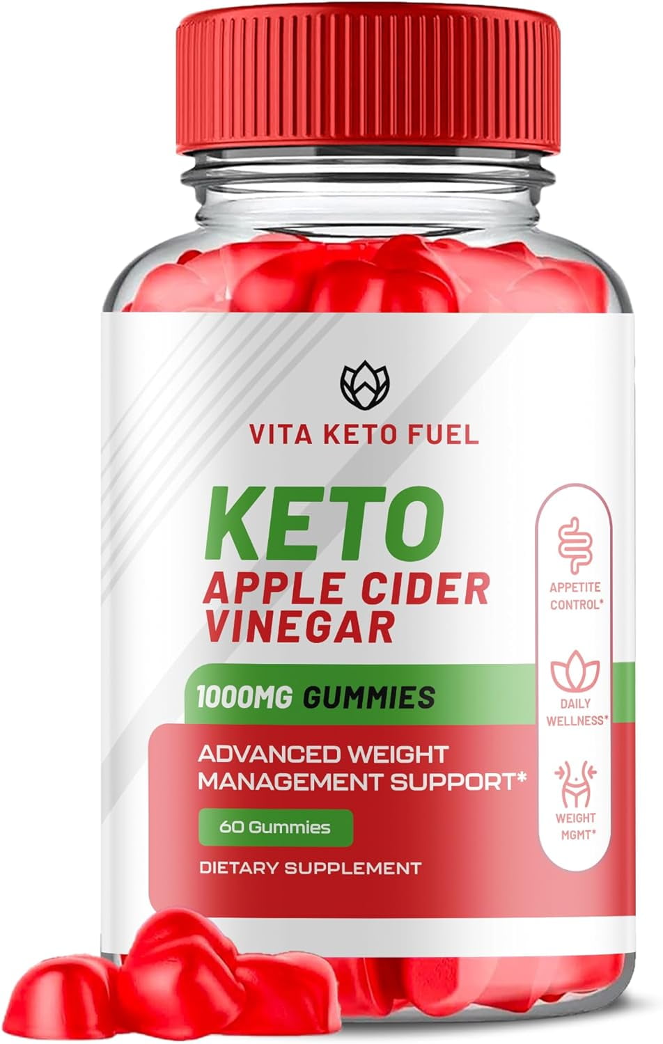 (1 Pack) Vita Keto Fuel Keto ACV Gummies Apple Cider Vinegar
