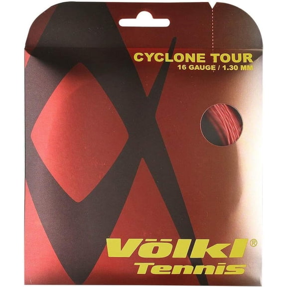 VOLKL Cyclone Tour | Tennis Racquet String | Spin & Control | Ten-sided co-polymer (Red, 16, Set)