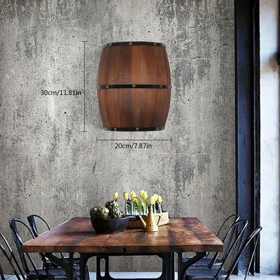 1 Pack Wall Lamp Wood Wine Barrel Wall Lights Fixtures Up Down Lighting Pendant Light
