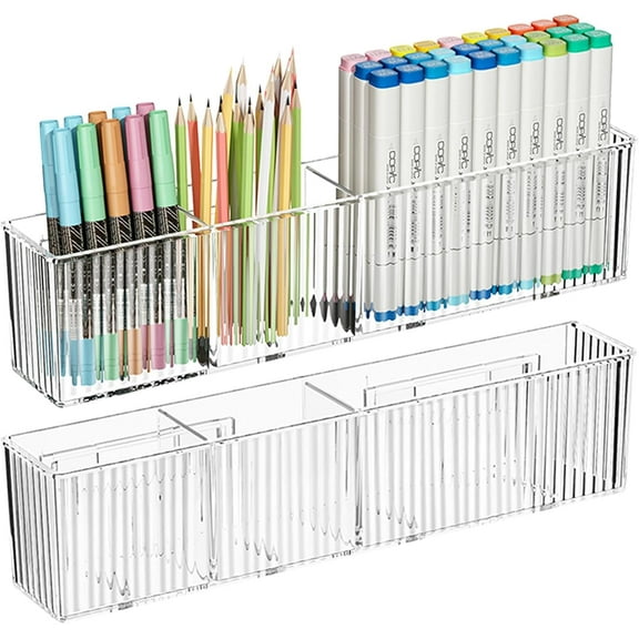 1 Pack Wall Mount Marker Organizer,Art Caddy Floating Makeup Organizer,Clear Floating Shelves Acrylic Wall Storage for Office,Medicine Cabinet Door Organizer and Storage,No Drill