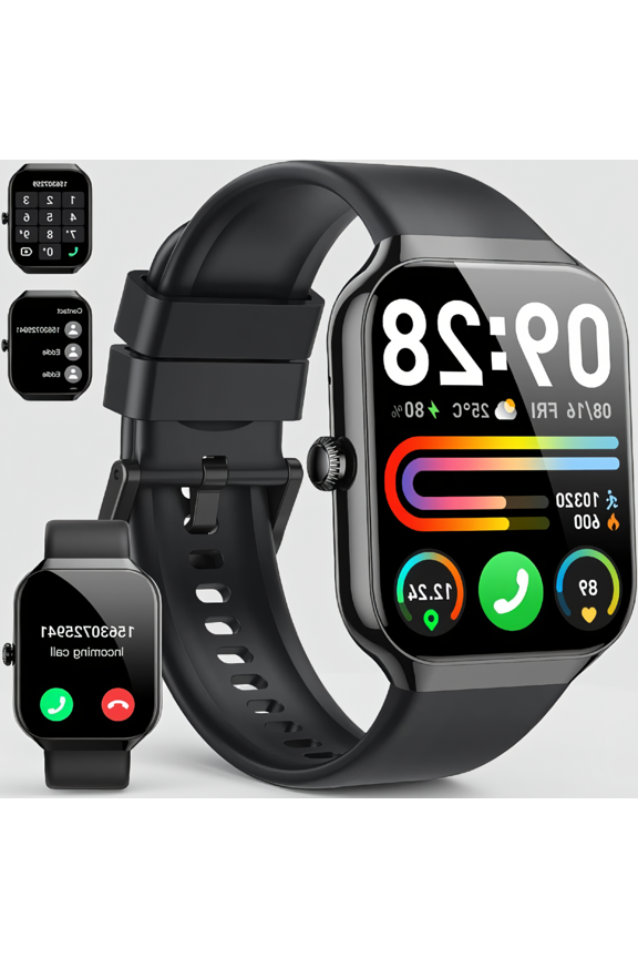 1 Pack Watch with Bluetooth Call, 1.96" Screen, Heart Rate & Sleep , 113+ Sport Modes, IP68 Waterproof, for Android iOS
