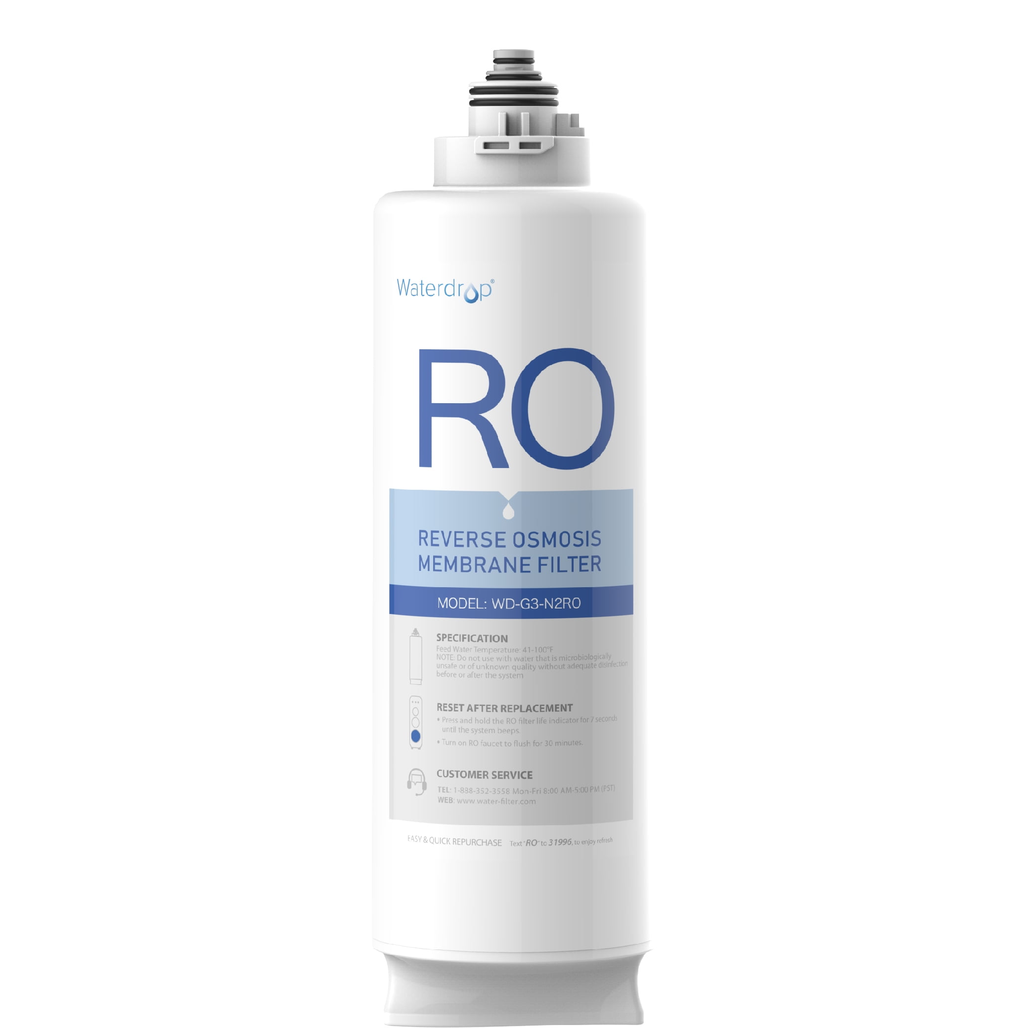 1 Pack Waterdrop WD-G3-N2RO Reverse Osmosis membrane Filter, 2-Year Lifetime, Replacement for WD-G3-W Reverse Osmosis System