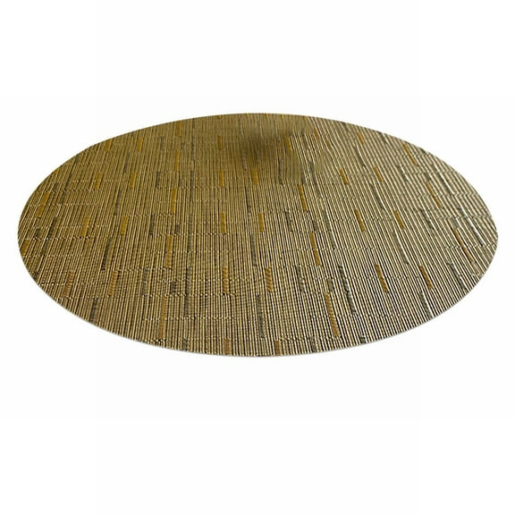 1 Pack Waterproof PVC Oval Placemat, 12.6 x 17.7 Inch Bamboo Texture Placemats, Washable Non-Slip Heat Resistant Table Mats for Kitchen, Dining, Camping, Indoor & Outdoor,Brown
