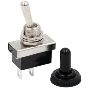 1-Pack Waterproof Toggle Switch ON-Off SPST 2-Pin 12V/25A D,12mm mounting Hole,tab Terminal,for Automotive Vehicles,Boats,and Marine Applications