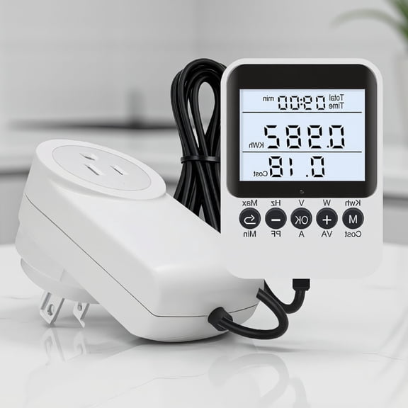 1-Pack Watt Meter with Backlit LCD Display, Usage Monitor, Overload , 2.9M Cable, Home Energy Monitoring