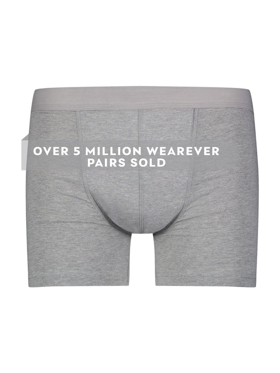 1-Pack Wearever Men's Cotton Regular Absorbency Reusable Incontinence Trunk Boxer Brief Gray Large (Waist 38-40)