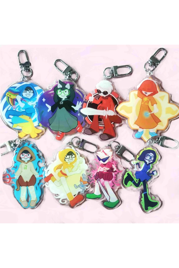 1 Pack Webcomic Character Keychains - Double Sided with U-Shaped Clasp