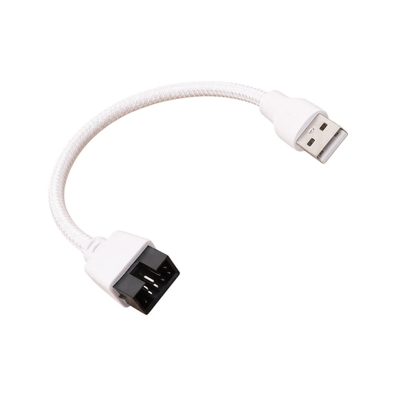 1 Pack White Braided USB A Male To 9Pin 20cm USB2.0 Motherboard Internal Connection Cable Computer Repair Accessory