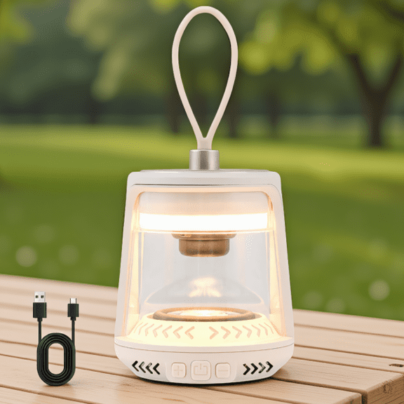 1-Pack White Camping Lantern with , IPX5 Waterproof, 3 Color Temperatures, Rechargeable