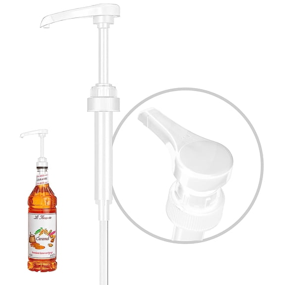 1-Pack White Little Squirt Syrup Pumps for Coffee Syrup Bottles, Fits 750ml 25.4oz Torani, Skinny, DaVinci Bottles, Coffee Syrup Dispenser for Coffee Bar
