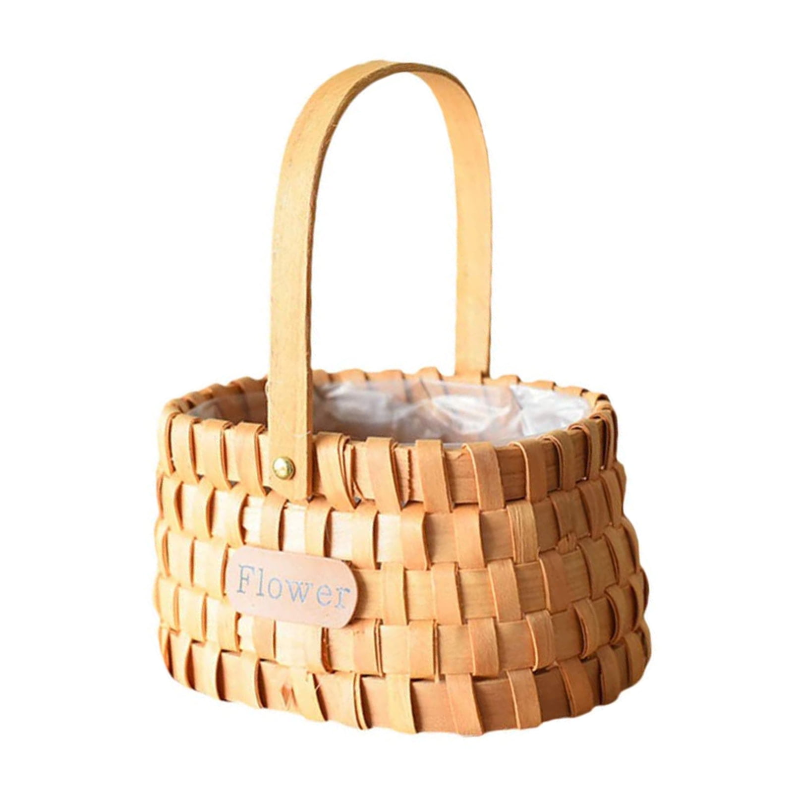 Sintuff 3 Pcs Wood Chip Picnic Basket With Movable Handles Wicker Empty Garden