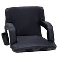 thumbnail image 1 of 1 Pack Wide Backpack Reclining Stadium Seat with Armrests, 6 Adjustable Angle & Hidden Hooks, Bleacher Chair with Padded Backpack Straps & Multiple Pockets for Outdoor, 1 of 8