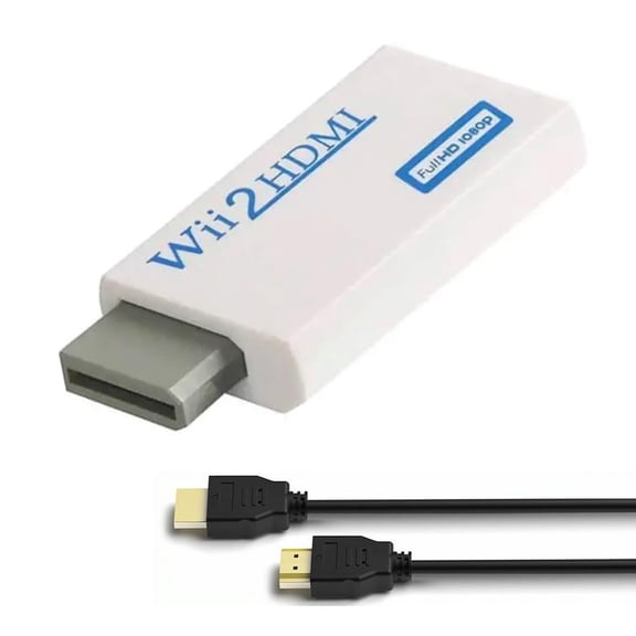 1 Pack Wii to HDMI Converter Adapter,Connect Wii to HDMI Adapter with 3.5mm Audio Compatible with Wii, Wii U, HDTV, Monitor Supports All Wii Display Modes