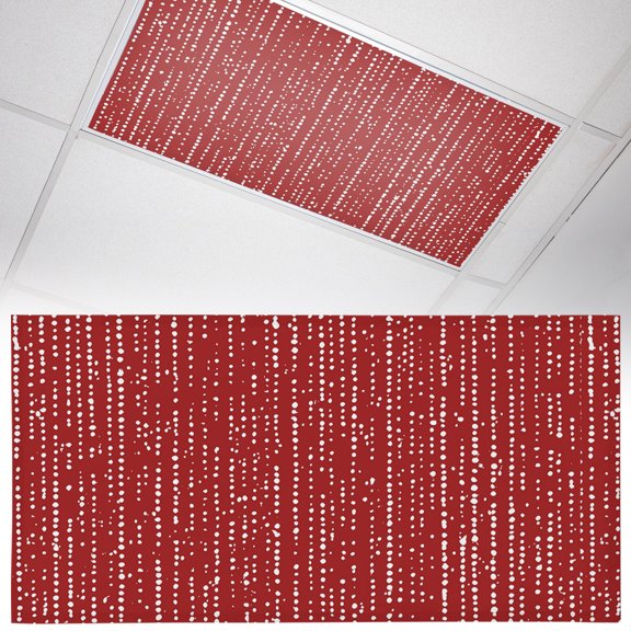 1 Pack Wine Red Fluorescent Light Covers for Ceiling Lights White Dots and Lines Fiber Abstract Art Minimalist Royal Red Magnetic Ceiling Light Covers Overhead Light Filters for Office Classroom Home