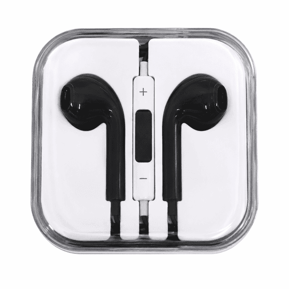 1 Pack 3.5mm Wired Stereo Earbuds with Built-In Microphone and Compact Storage Case, In-Ear Headphones for Music, Calls, Travel, School, and Everyday Use, Black