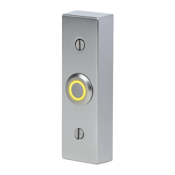 1-Pack Wired Surface Mount Doorbell Push Button with LED Light, Brushed Nickel