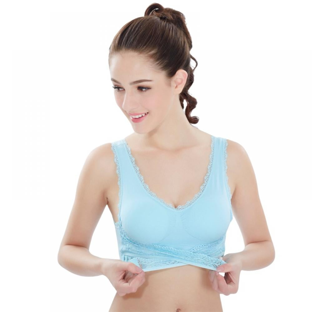 1 Pack Women'S Sports Bras Cross Front Buckles And Removable Padded