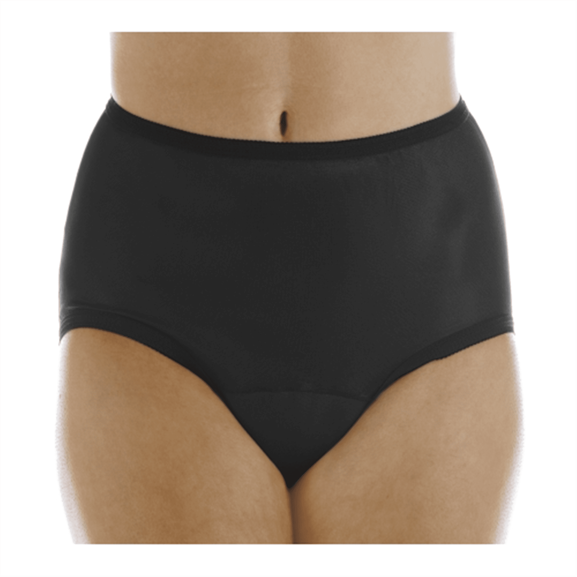 1-Pack Wearever Women's Nylon Incontinence Panties Black 1X (Fits