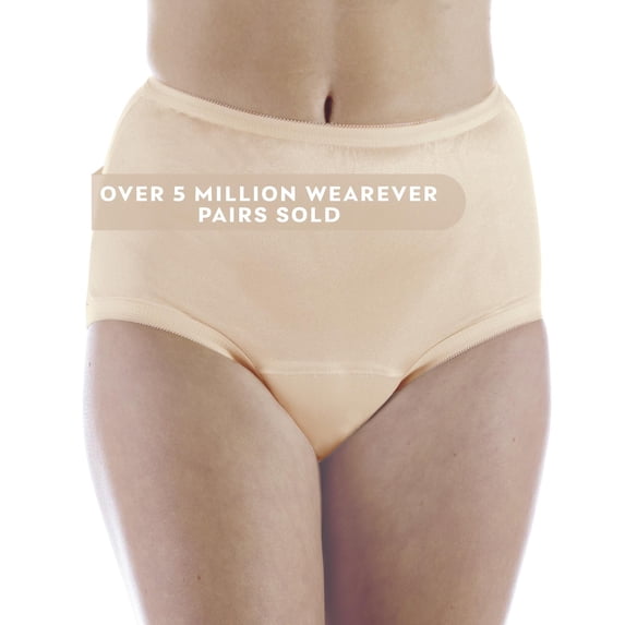 1-Pack Women's Nylon Regular Absorbency Incontinence Panties Beige 2X (Fits Hip 45-48")
