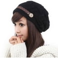 thumbnail image 1 of 1-Pack Women’s Slouchy Knit Beanie Hat, Winter Warm Thick Cable Knit Beret Cap for Snow Ski Everyday Wear, Cozy Cold Weather Hat TIKA, 1 of 4