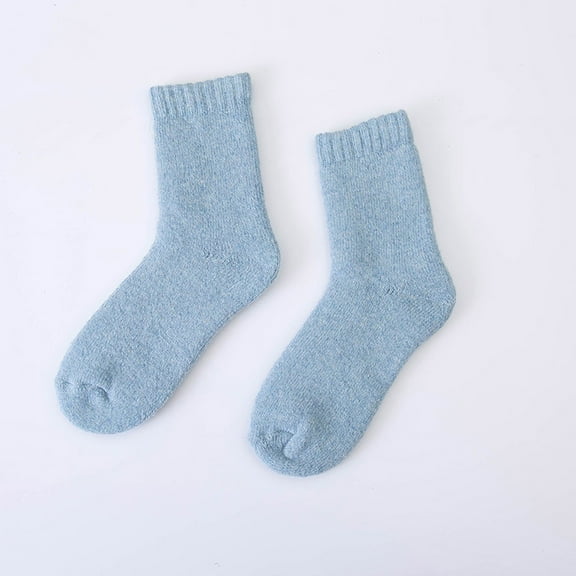 1 Pack Women's Wool Socks Boot Socks for Women Warm Winter Socks Thick Knit Cozy Socks for Cold Weather Blue