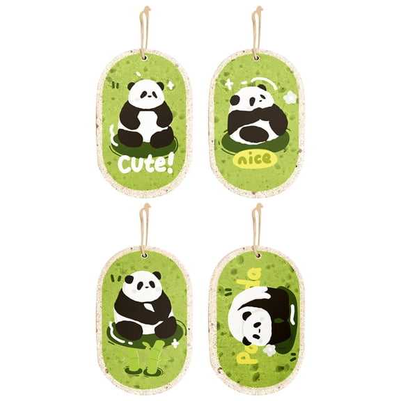 1-Pack Wood Pulp Cleaning Sponges, Cute Panda Design, Dishwashing, Super Absorbent, Housework Accessory, Thickened Non-Scratch Scrubber, Oil-Resistant, Fast Drying, Easy Storage, Random Styles