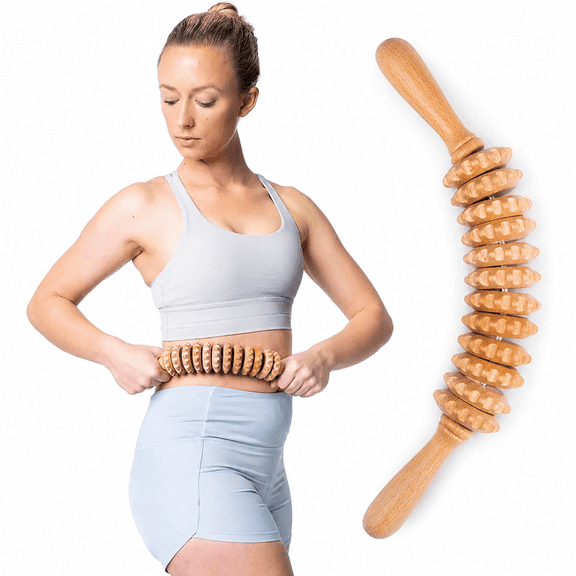 1 Pack Wood Therapy Curved Roller for Lymphatic Drainage Massage