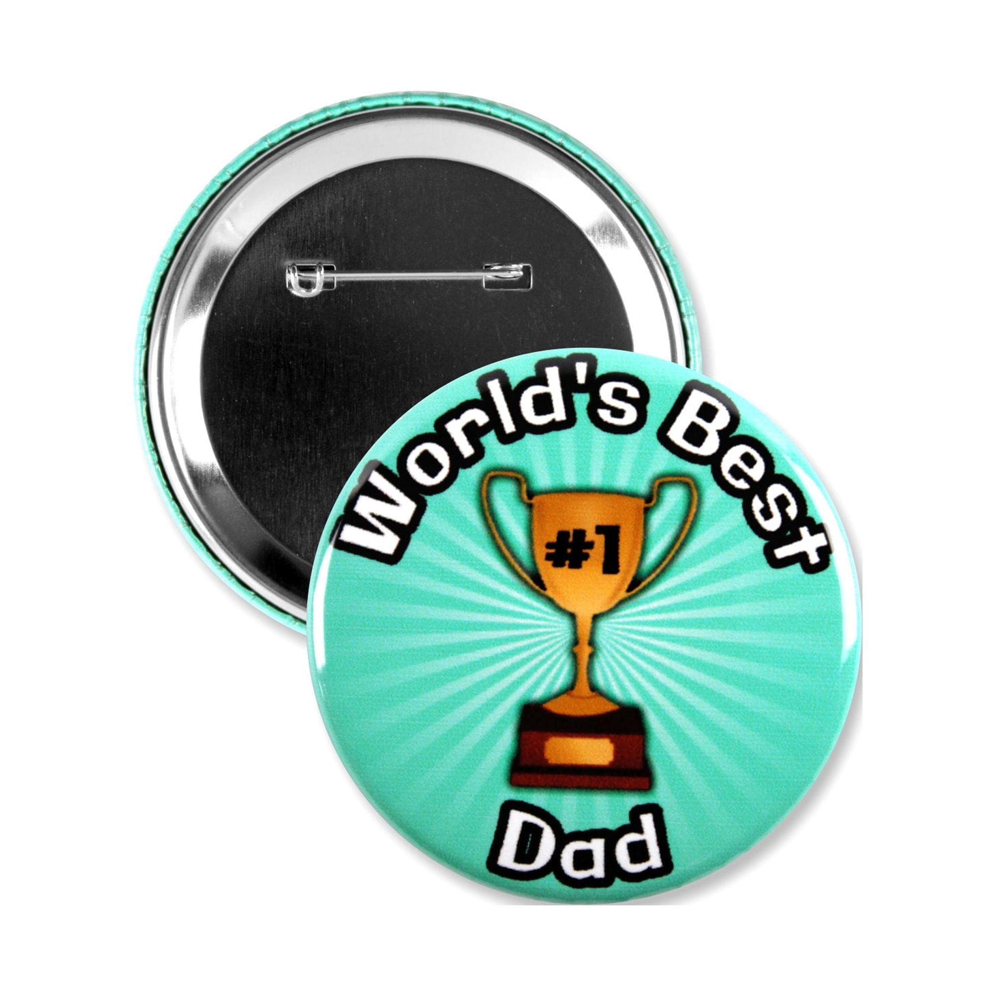 1 Pack - Worlds Best Dad #1 Trophy Pinback Button - 3 Inch - Walmart.com