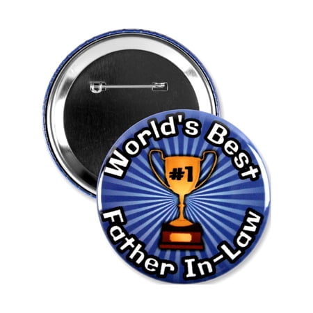 1 Pack - Worlds Best Father In Law #1 Trophy Pinback Button - 3 Inch