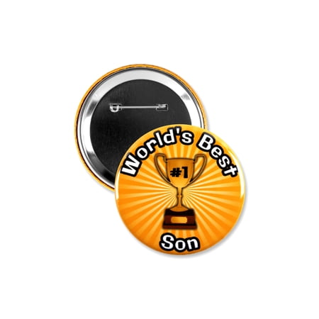 1 Pack - Worlds Best Son #1 Trophy Pinback Button - 3 Inch