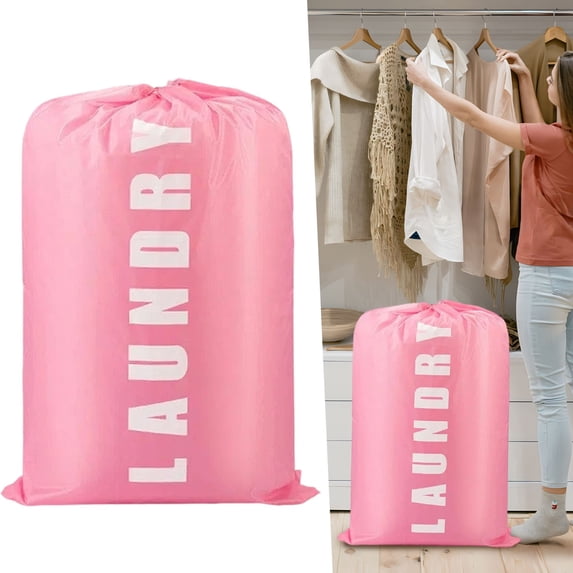 1 Pack XL Travel Laundry Bag, Dirty Clothes Organizer with Drawstring, Large Enough to Hold 4 Loads of Laundry, Easy Fit a Laundry Hamper or Basket,24" x 36"