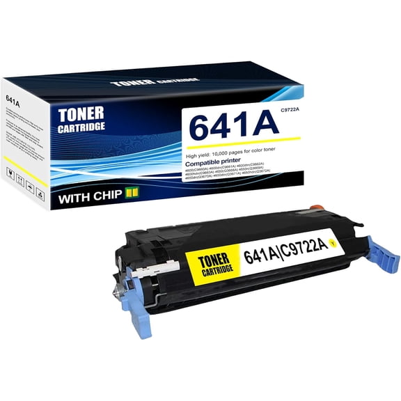 1-Pack Yellow 641A C9722A Toner Cartridge: Compatible 641A C9722A Replacement for HP M479fnw M479fdn M479fdw M454dn M454dw M454nw M478f-M479f M453-M454 Printer