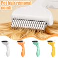 thumbnail image 1 of 1-Pack Yellow Pet Dematting & Deshedding Comb, Sharp Stainless Steel Blades, Gentle Grooming Tool For Removing Tangles, Mats And Loose Fur, Suitable For Long And Short Haired Pets, 1 of 3