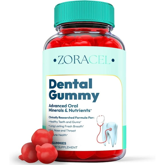 (1 Pack) Zoracel Dental Gummies - Advanced Oral Probiotics Formula for Healthy Teeth and Gums, Fresh Breath, Ear, Nose, Throat, and Immune Health Supplement - 60 Gummies