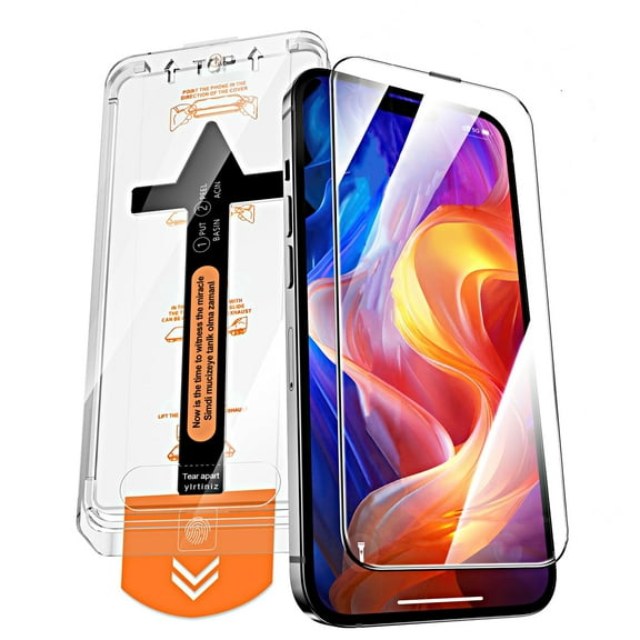 1 Pack for iPhone 16 Pro Max Tempered Glass Screen Protector [Military Grade Shatterproof Protection] HD Clear Full Coverage [9H Hardness & No Bubble] Screen Protector with Dustproof Tool Kit, Black