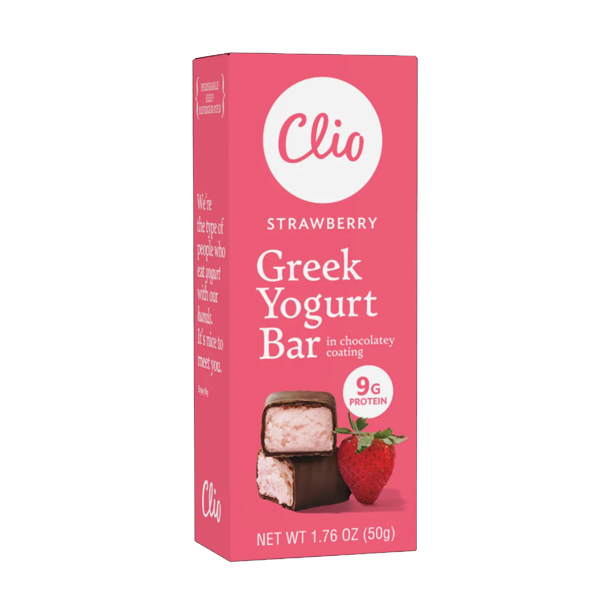 1 Pack of Clio Snacks Greek Yogurt Bar Strawberry & Vanilla 1.76 Oz