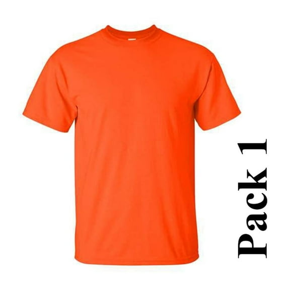 1 Pack of Gildan Ultra 100% Cotton T-Shirt - 2000 Orange Color | 6 Oz, Size - S