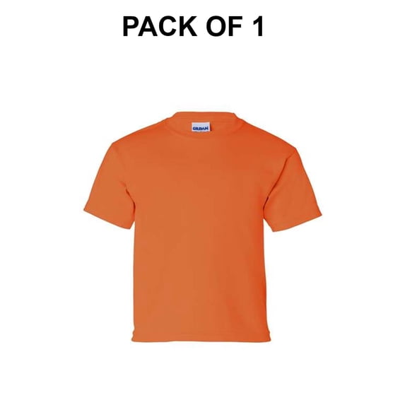 Gildan Ultra 100% Cotton Youth T-Shirt, Safety Orange, XS, 1 Pack