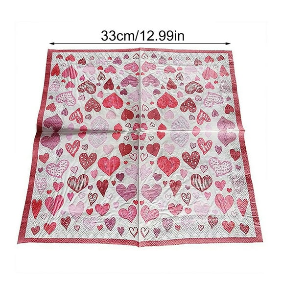 1 Pack of Tissues Clearance! 20Pcs Colorful Love Paper Napkins Table Decoration Heart Print Napkins Wedding Paper
