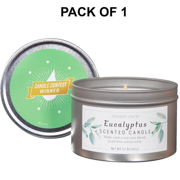 1 Pack of Trader Joe’s Eucalyptus Scented Candle - a Lead-Free Cotton Wick | 5.7 Oz