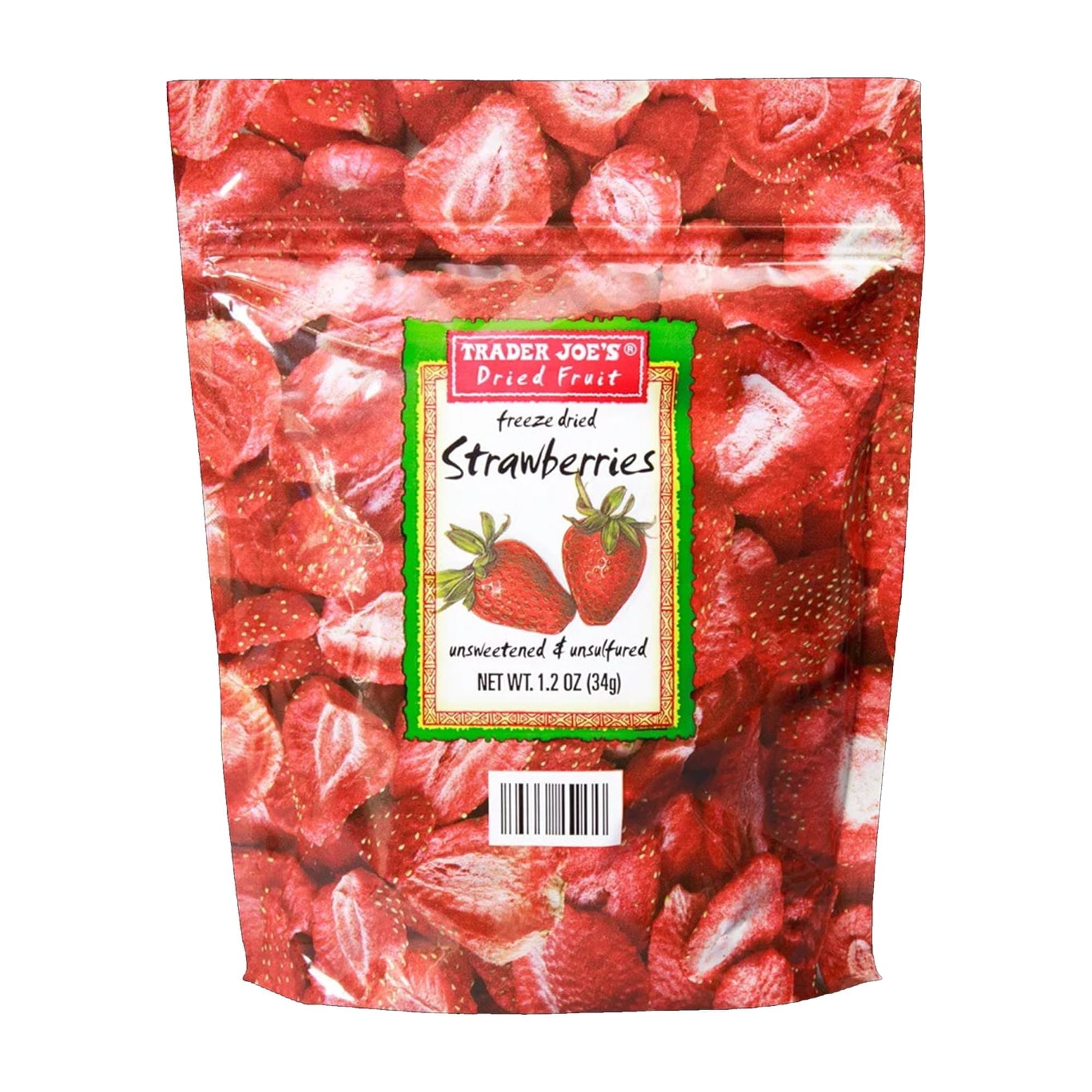 RADYAN Trader Joeâ€™s Freeze Dried Strawberries, Unsweetened, 1.2 oz ...