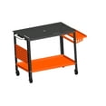thumbnail image 1 of 1 Package Metal Welding Workbench With Side Tray Handles,600 Lb Load Capacity Steel Welding Workbench With Wheels, Portable Workbench With Double Storage Panel, 161 5/8 Inch Fixing Holes, 11 Hooks, 1 of 9