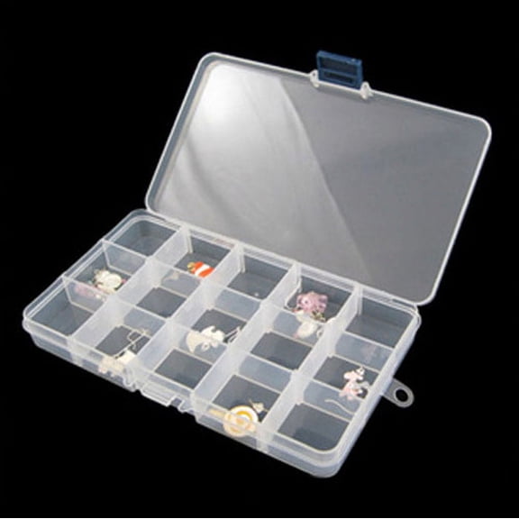 1 Packs 15 Grid Small Storage Case Box for Jewelry Pills Nail Art Tips Earrings Rings Beads Organizer Portable Travel Container